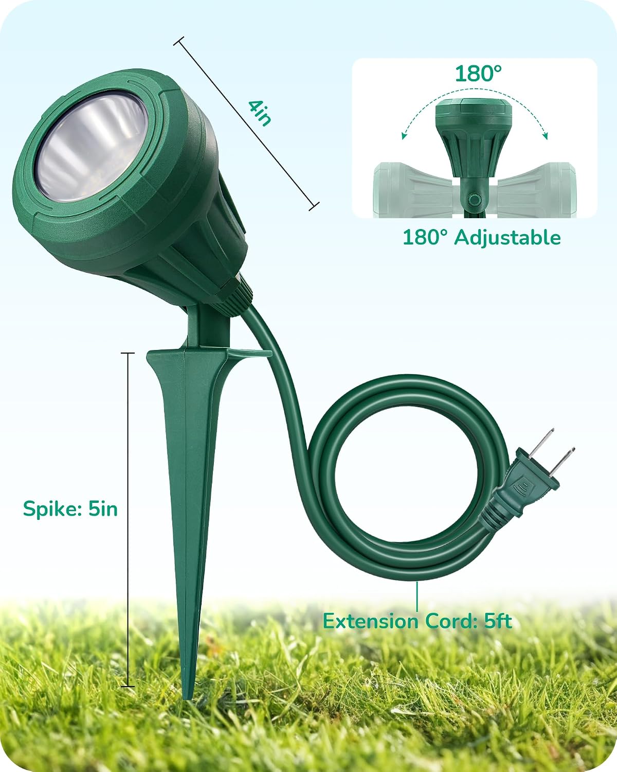 Thumbnail 6 de EDISHINE HGSL01EF Outdoor LED Spotlights, 4-Pack, 120V, 3 Colour Lenses