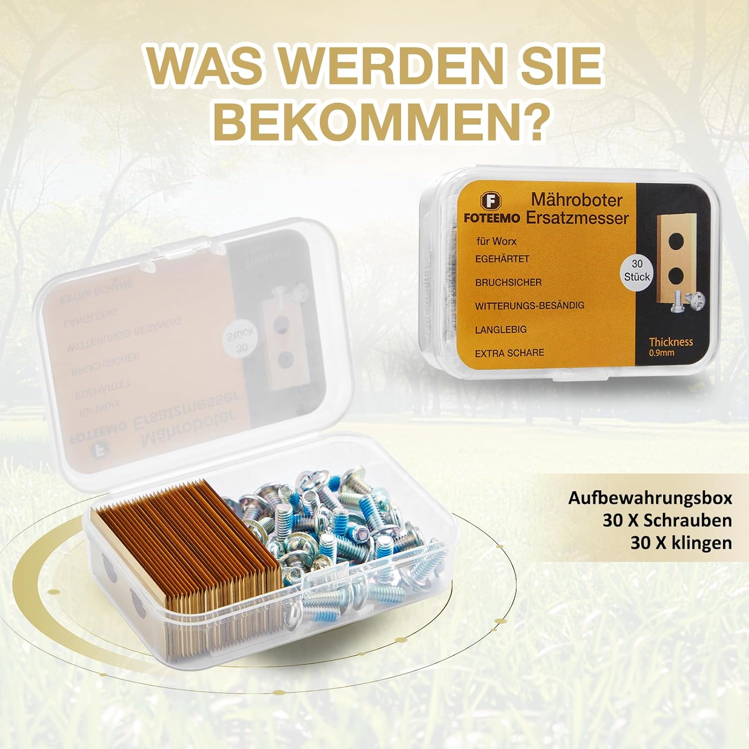 Thumbnail 2 de Mähroboter Klingen (30 Stück) kompatibel mit Worx Landroid – Titancarbid Ersatzmesser