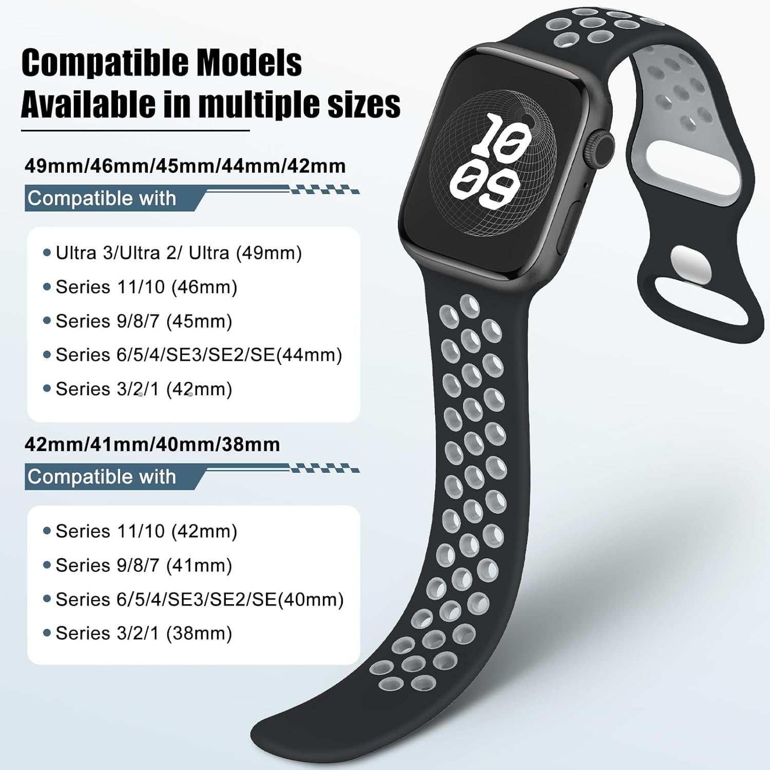 Detalle de Correa silicona transpirable para Apple Watch 40mm