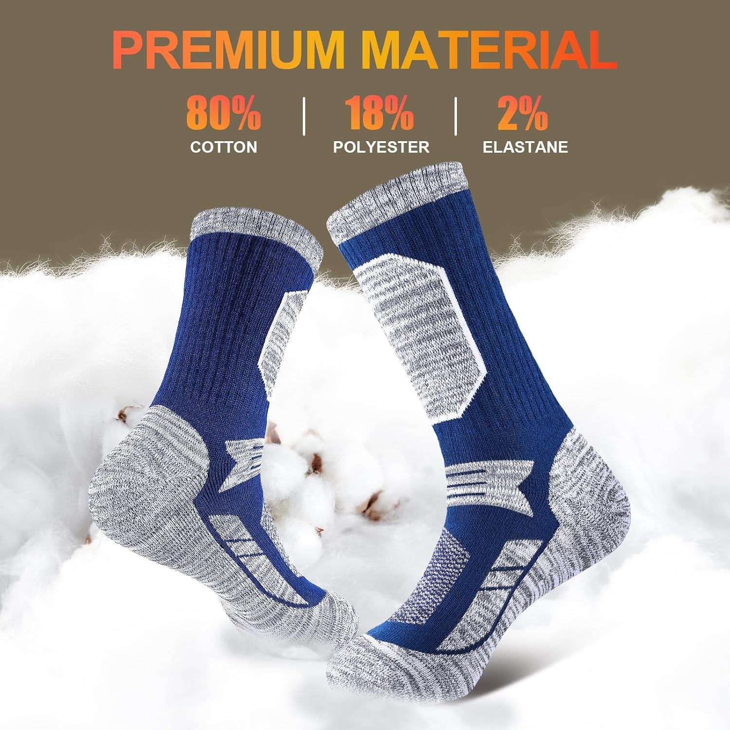 Detalle 2 de Niofind men’s hiking boot socks, 5 pairs