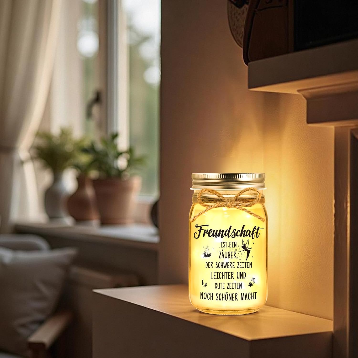 Detalle de Hiipeefeel LED-Flaschenlicht-Geschenkset für Freundin – personalisierte Dankeschön-Note