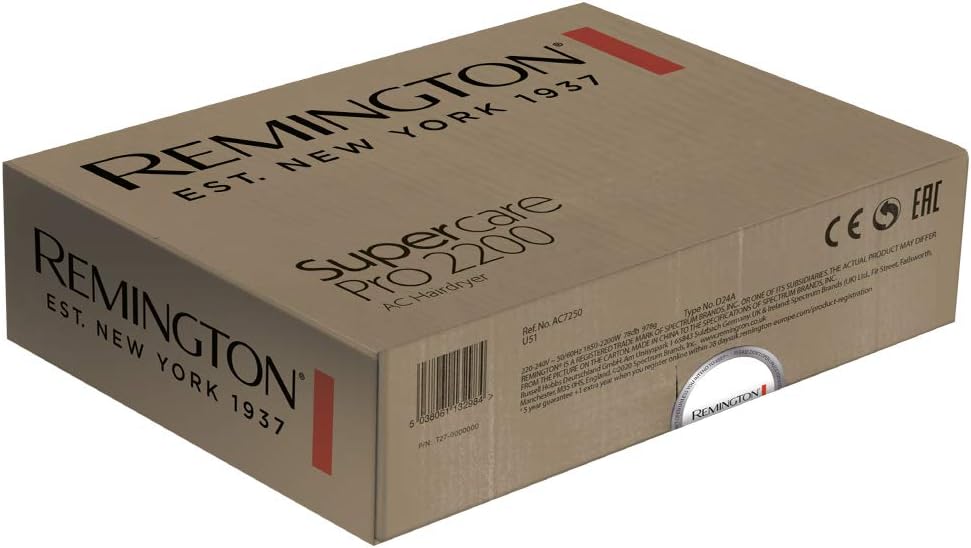 Detalle de Remington Asciugacapelli Professionale 2200W AC7250: potenza controllata e tecnologia SupercarePro
