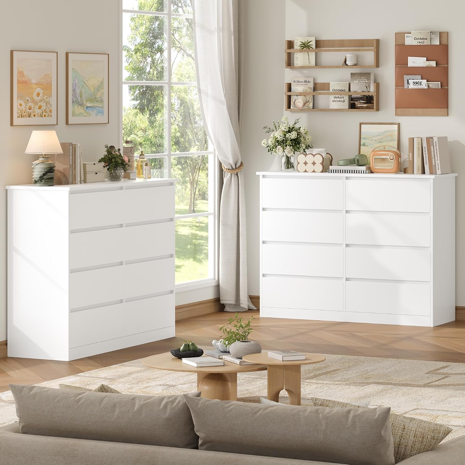 Detalle de FOREHILL P804 Chest of Drawers, 8 Drawers, White, 120 cm