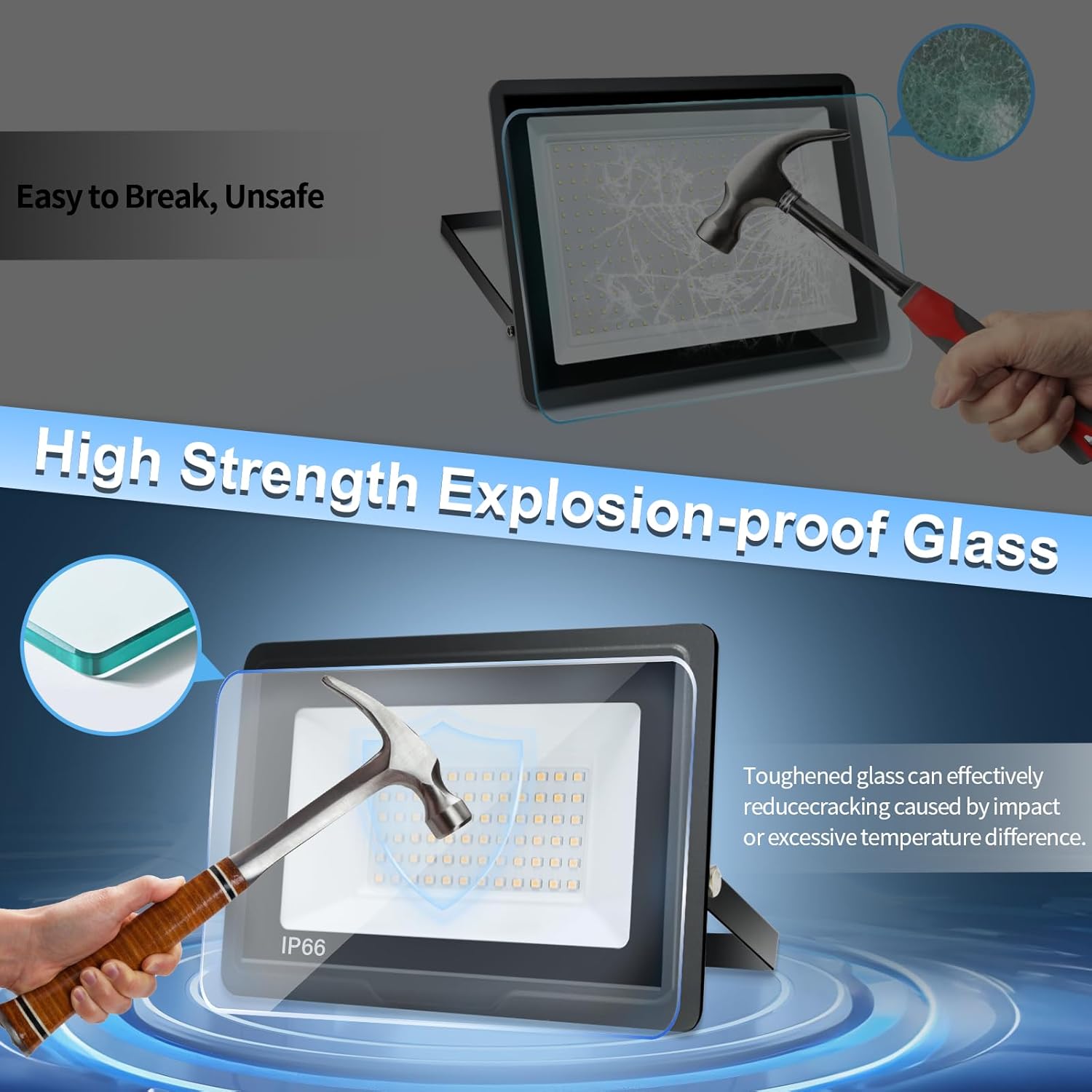 Thumbnail 5 de toobettp 200W Projecteur LED Extérieur – 20000 LM, 3000K, IP66