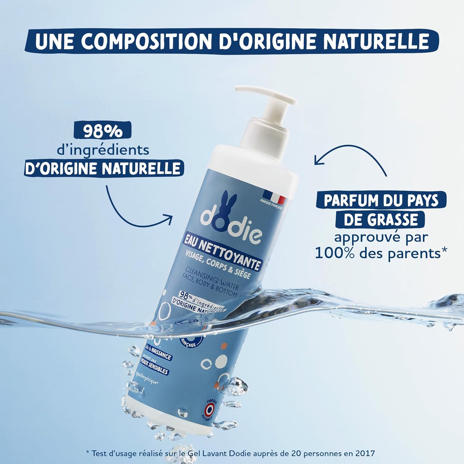 Thumbnail 2 de DODIE Eau nettoyante 3 en 1 (1L) — nettoyant visage, corps et siège dès la naissance