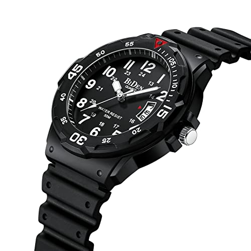 Detalle de HANPOSH Orologio Uomo Analogico Quarzo Impermeabile con Data Luminosa – 44 mm, 5ATM