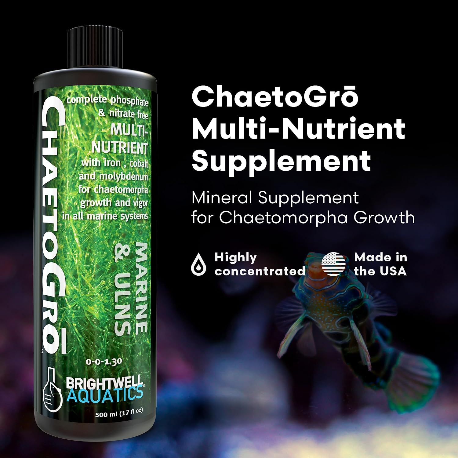 Thumbnail 1 de Brightwell Aquatics ChaetoGro カエトモルファ用液体栄養剤 13元素配合・硝酸塩／リン酸塩不含