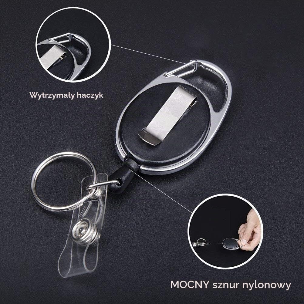 Detalle de Vicloon Jojo – wysuwany uchwyt na identyfikator, 3 sztuki, etui i linka 68,5 cm
