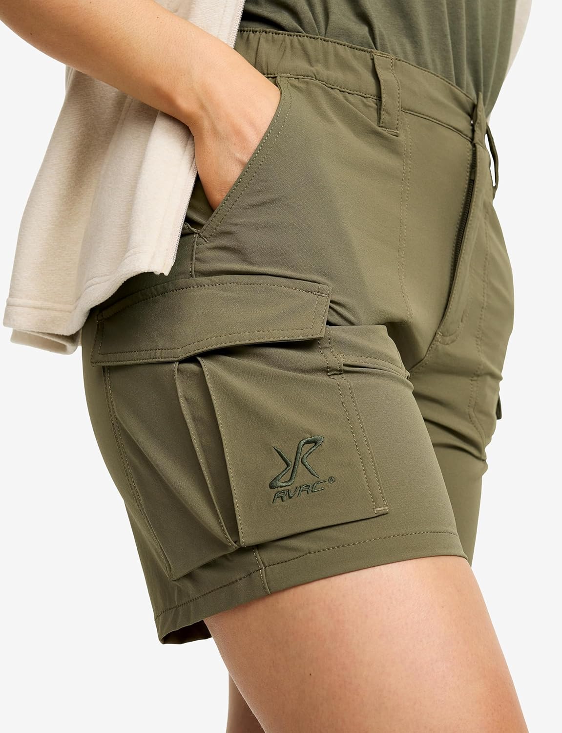 Thumbnail 1 de RevolutionRace Adventure Cargo Stretch Shorts da Donna — comfort, leggerezza e praticità per trekking e uso quotidiano