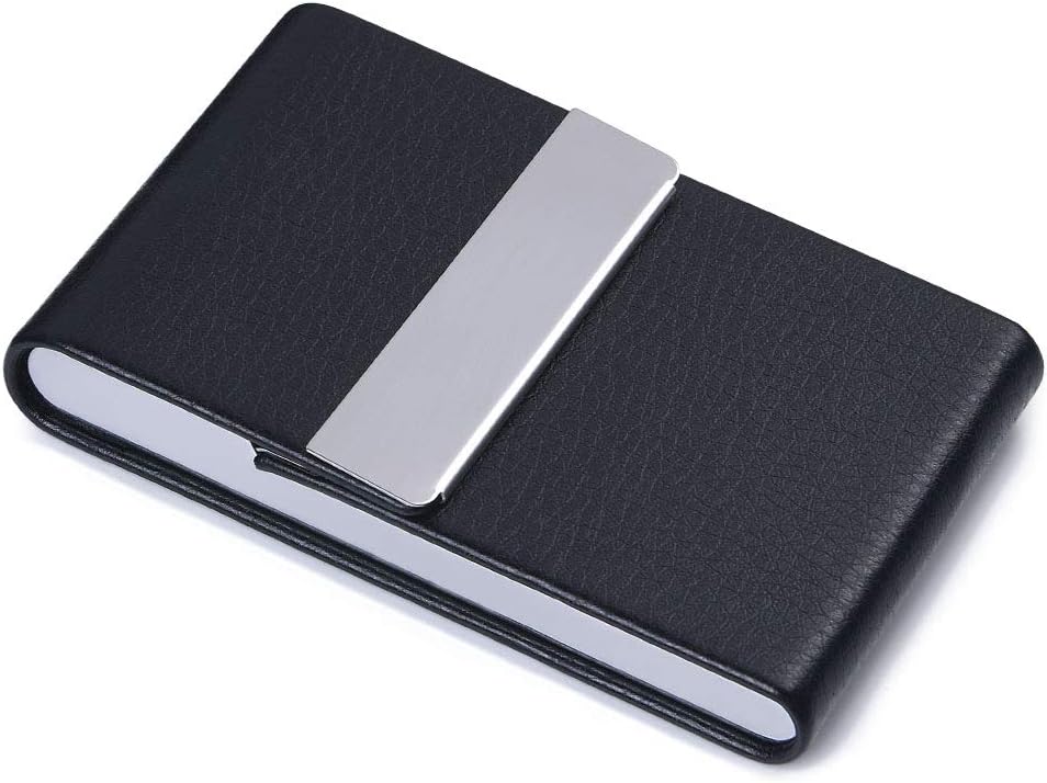 Detalle 2 de flintronic Porta biglietti da visita in pelle PU con fibbia magnetica 👔