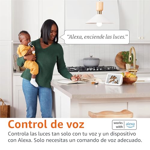 Detalle de Amazon Basics Bombilla LED inteligente regulable E27 (2-pack) — 8W (60W Equivalente), Alexa