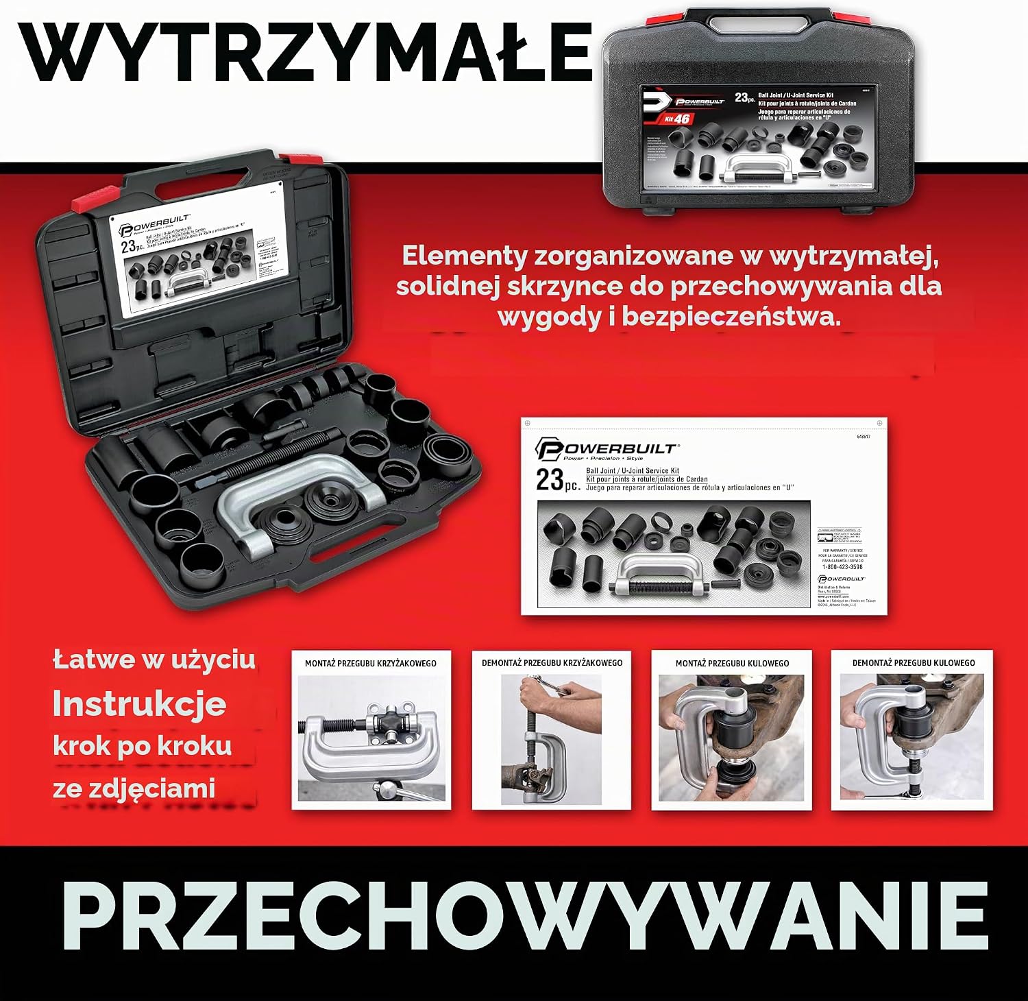 Thumbnail 2 de Powerbuilt 648617 – zestaw serwisowy do przegubów kulowych i krzyżakowych
