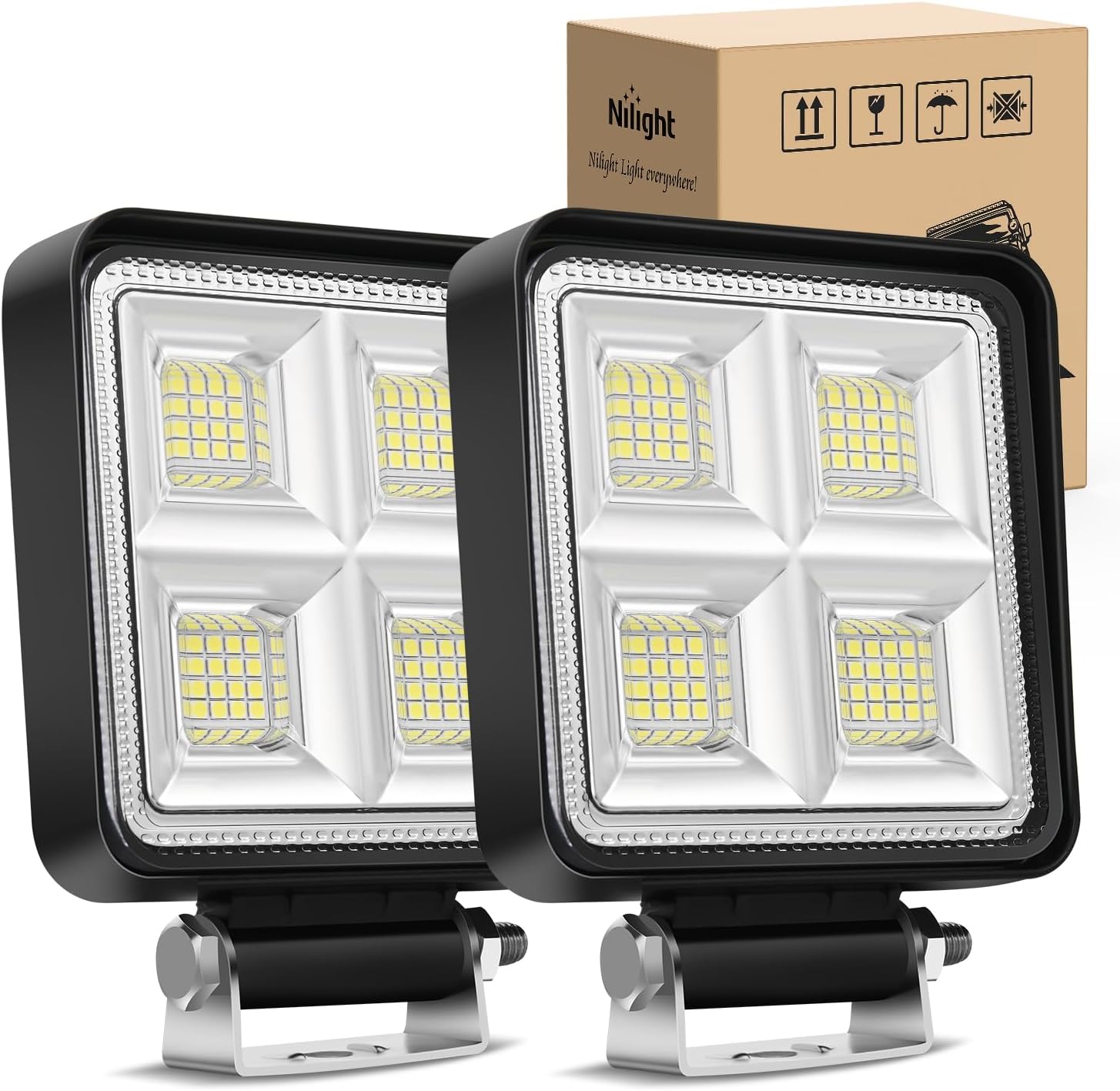 Detalle de Nilight LED Tractor Lights Pods 4" 64LEDs Flood Bar