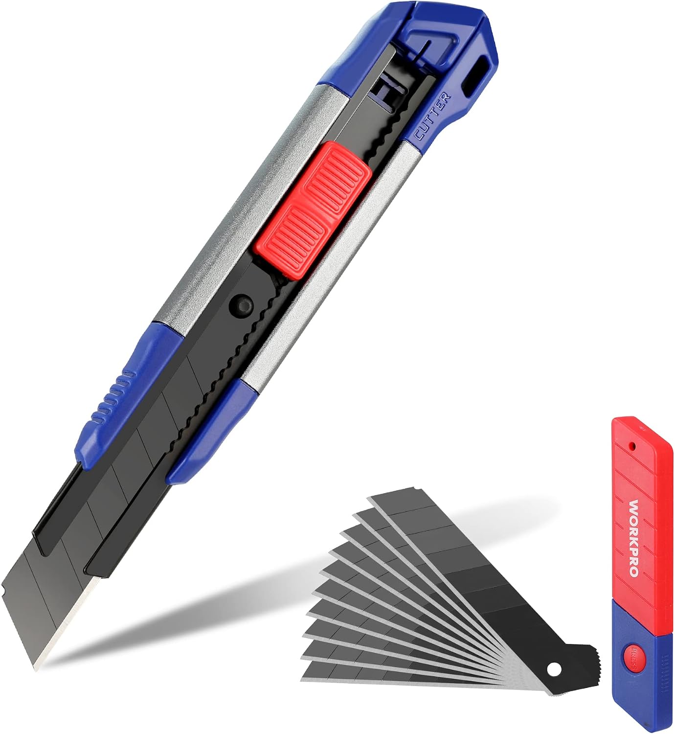 Detalle de WORKPRO 18mm Retractable Utility Knife with SK5 Snap-Off Blades