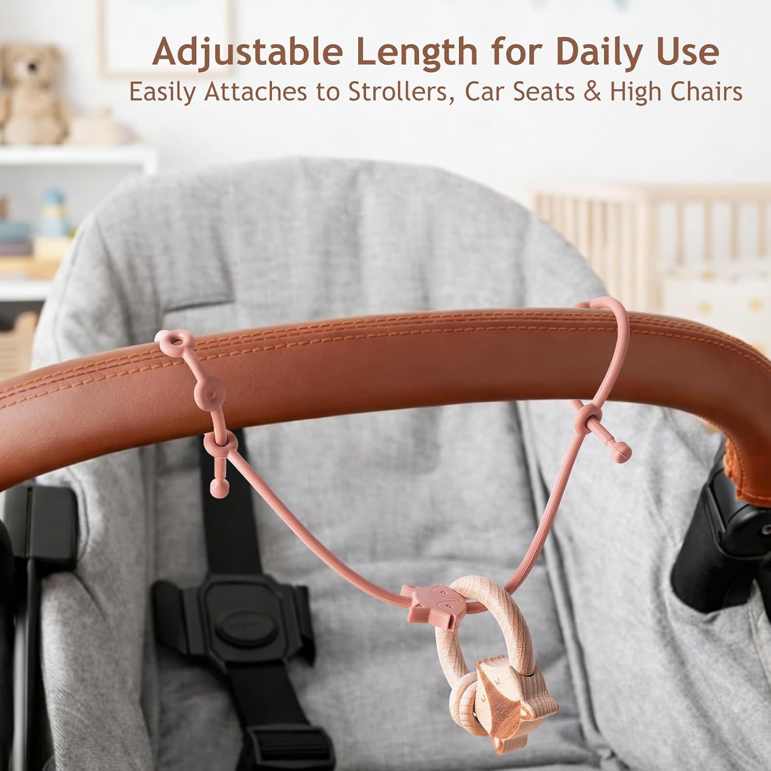 Detalle 1 de ROCCED Silicone Baby Toy Straps, 6-Piece Animal Design Set
