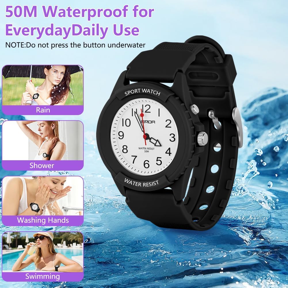 Detalle de OFFCUP Damen Armbanduhr Quarz mit TPU-Armband, 39 mm Zifferblatt, 50 m wasserdicht – ideal für Alltag, Beruf und Sport