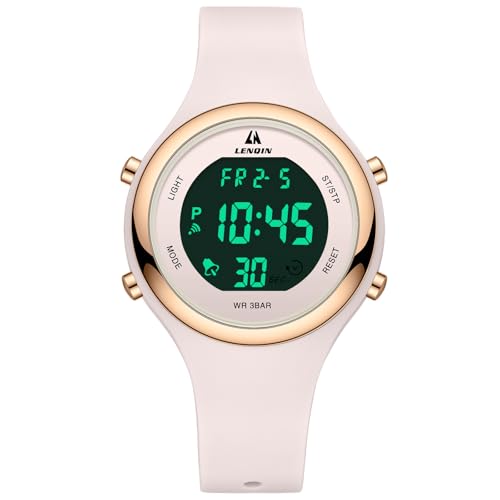 Detalle 2 de LN LENQIN Reloj para Mujer: reloj digital/analógico con 30 m de impermeabilidad, alarma y luz LED