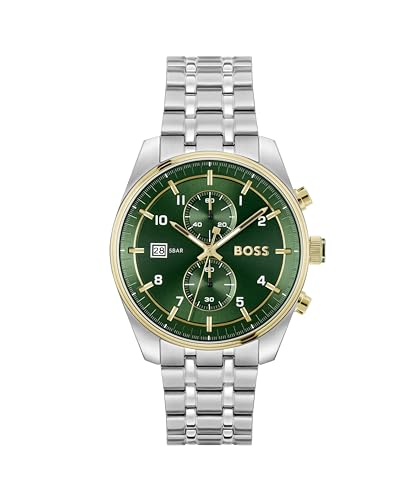 Detalle de BOSS Chronograph Watch for Men SKYTRAVELLER Collection – Leather or Stainless Steel Strap