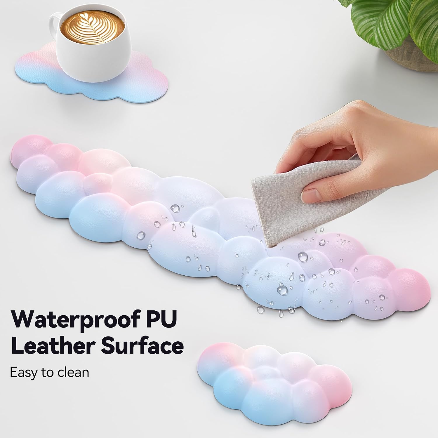 Thumbnail 4 de TECKNET Cloud Wrist Rest Set 80D Memory Foam