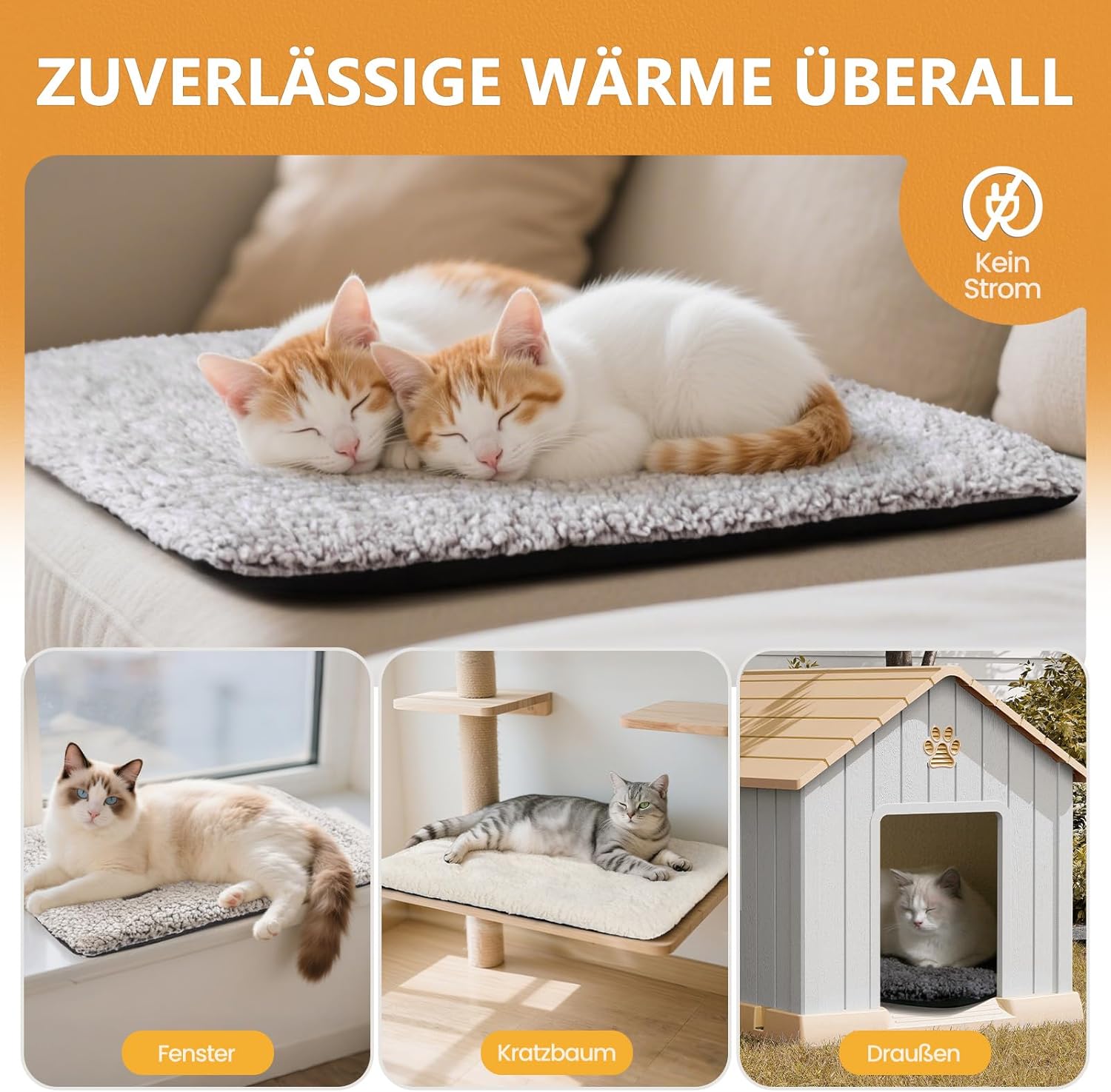 Thumbnail 4 de Mora Pets Selbstheizende Katzendecke – Selbstwärmende Decke für Katzen 61 x 46 cm