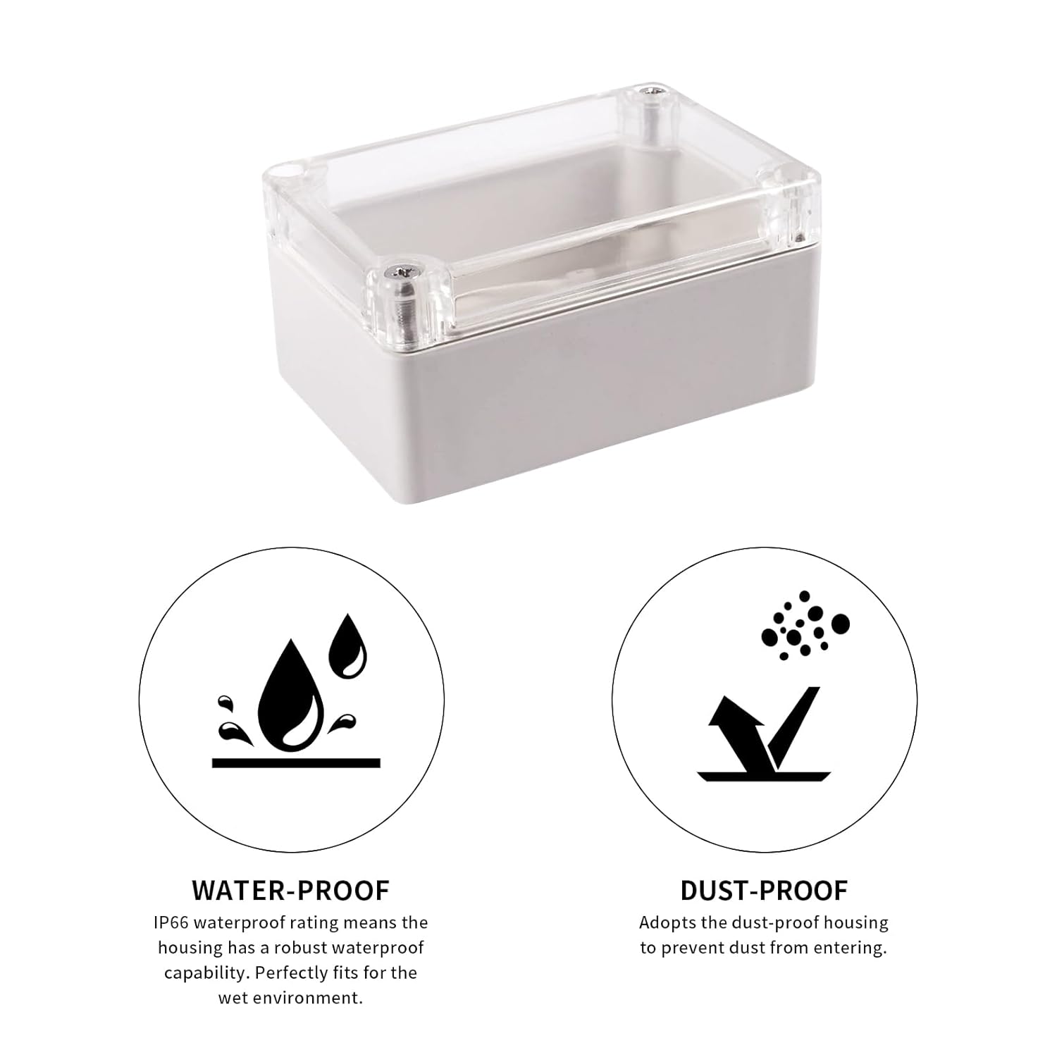 Thumbnail 1 de ANMOO Large Waterproof PVC Junction Box (IP67) – White, 264x184x60mm