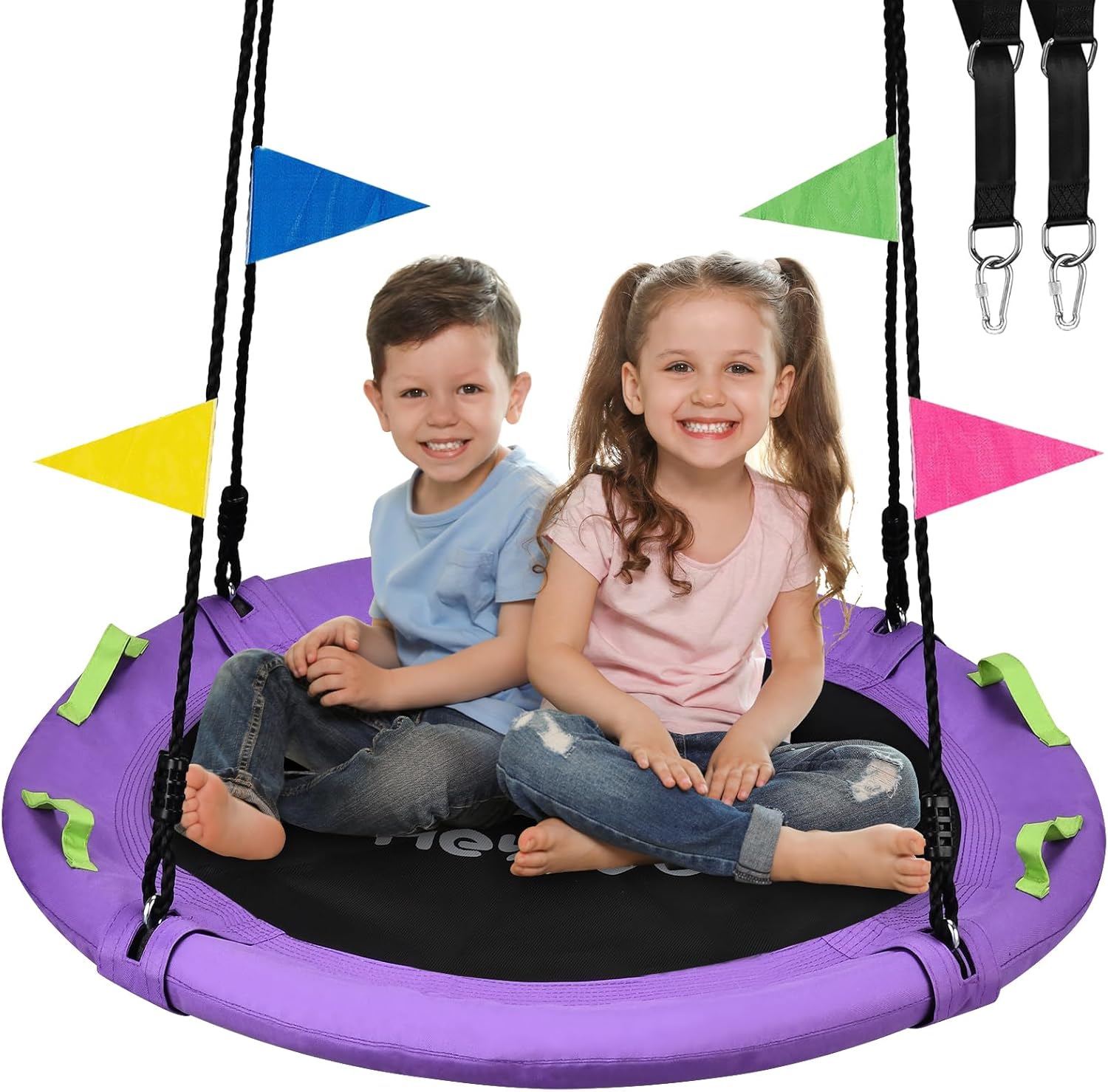 Thumbnail 6 de Heyzoo 48-Inch Tree Swing: Large Saucer Flying Swing for the Whole Family