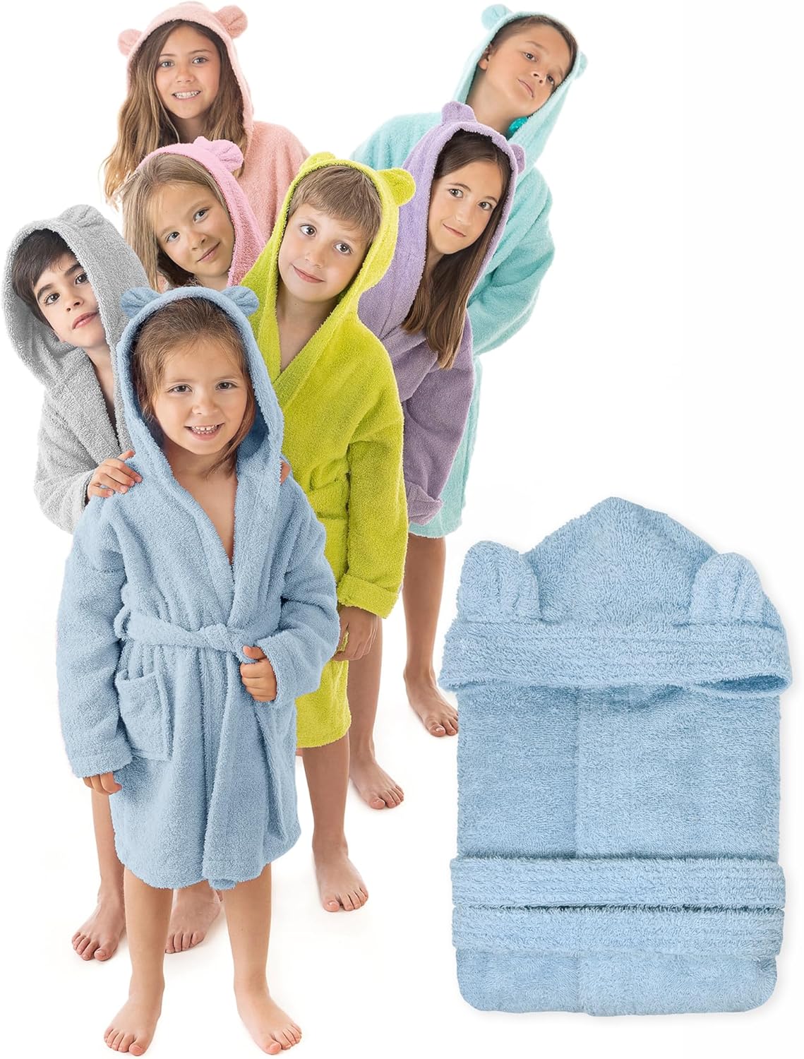 Thumbnail 6 de LEBENGOOD Albornoz infantil 100% algodón 1–12 años