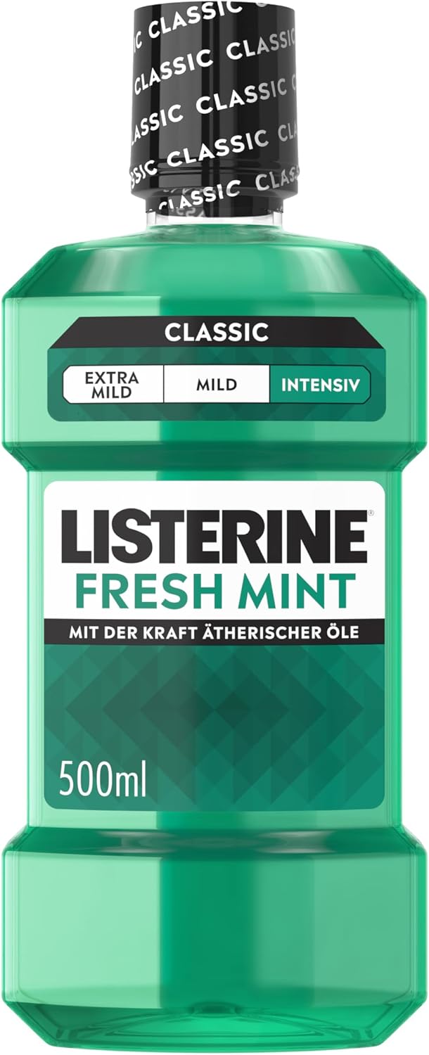 Detalle de Listerine Fresh Mint Mundspülung 4 x 750 ml – antibakteriell für frischen Atem