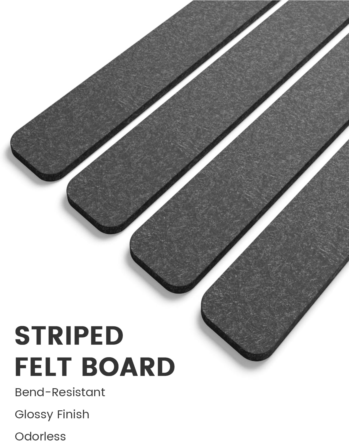Thumbnail 4 de Fluxynara 8-Pack Felt Strip Bulletin Board System (Charcoal Gray) — 33x5 cm