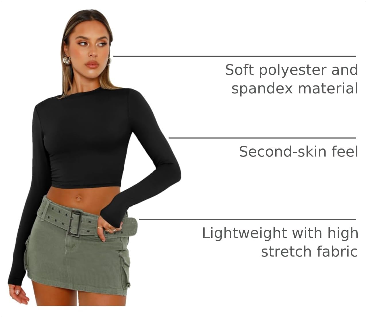 Detalle 2 de Trendy Queen Womens Long Sleeve Crop Top for Teens