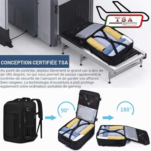 Detalle de LIGSAN Bagage Cabine 40x30x20 cm – Sac à Dos cabine 24 L pour Ryanair et compagnies aériennes