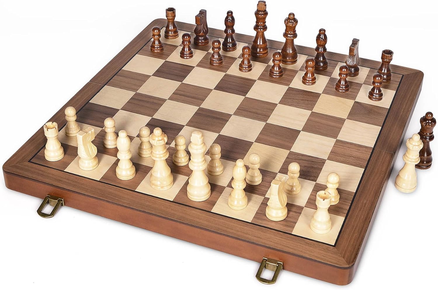 Thumbnail 4 de ELONGDI 15" Wooden Chess Set with Magnetic Pieces ♟