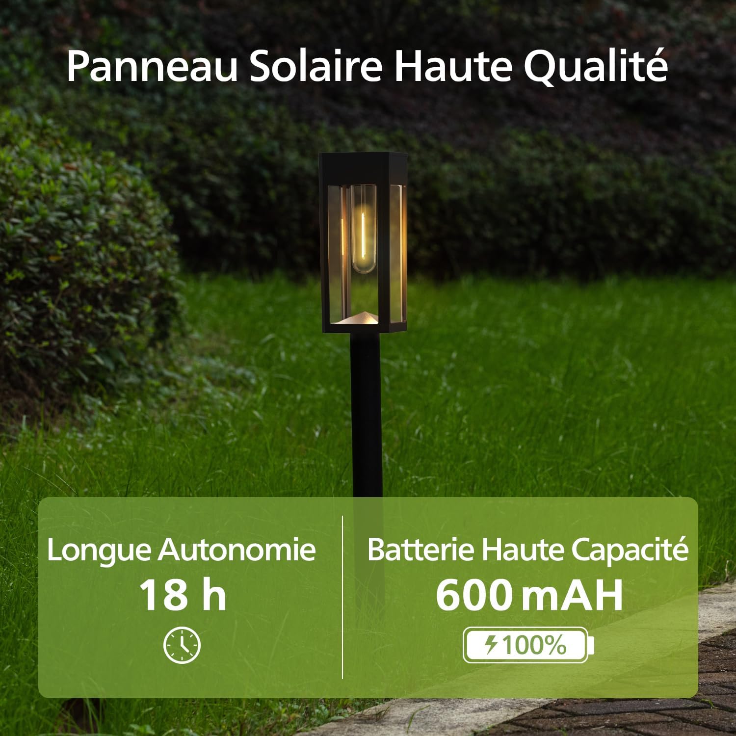 Detalle de Philips Lot de 8 Lampes Solaires pour Allées – Éclairage Paysager LED 3000K