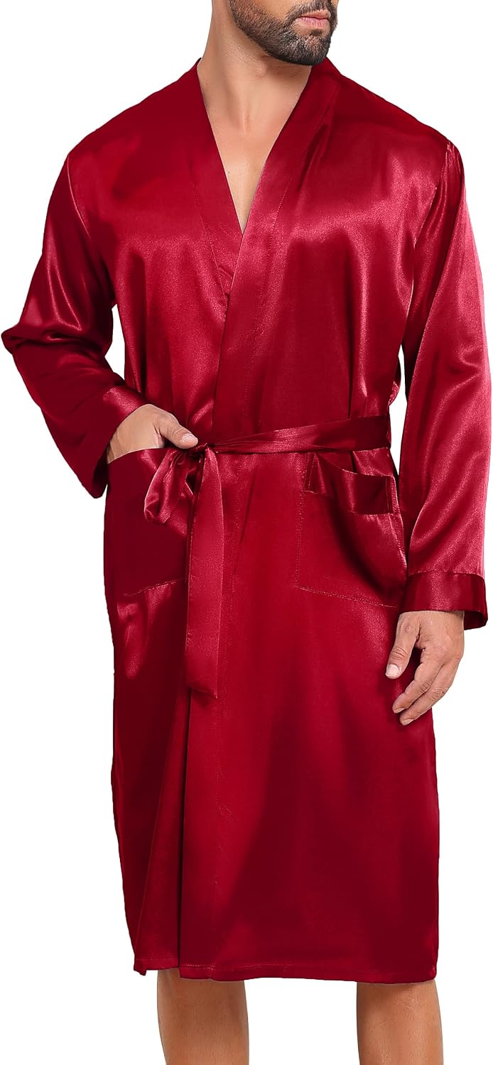 Detalle 2 de Lovasy Peignoir Homme Satin à manches longues ⚙