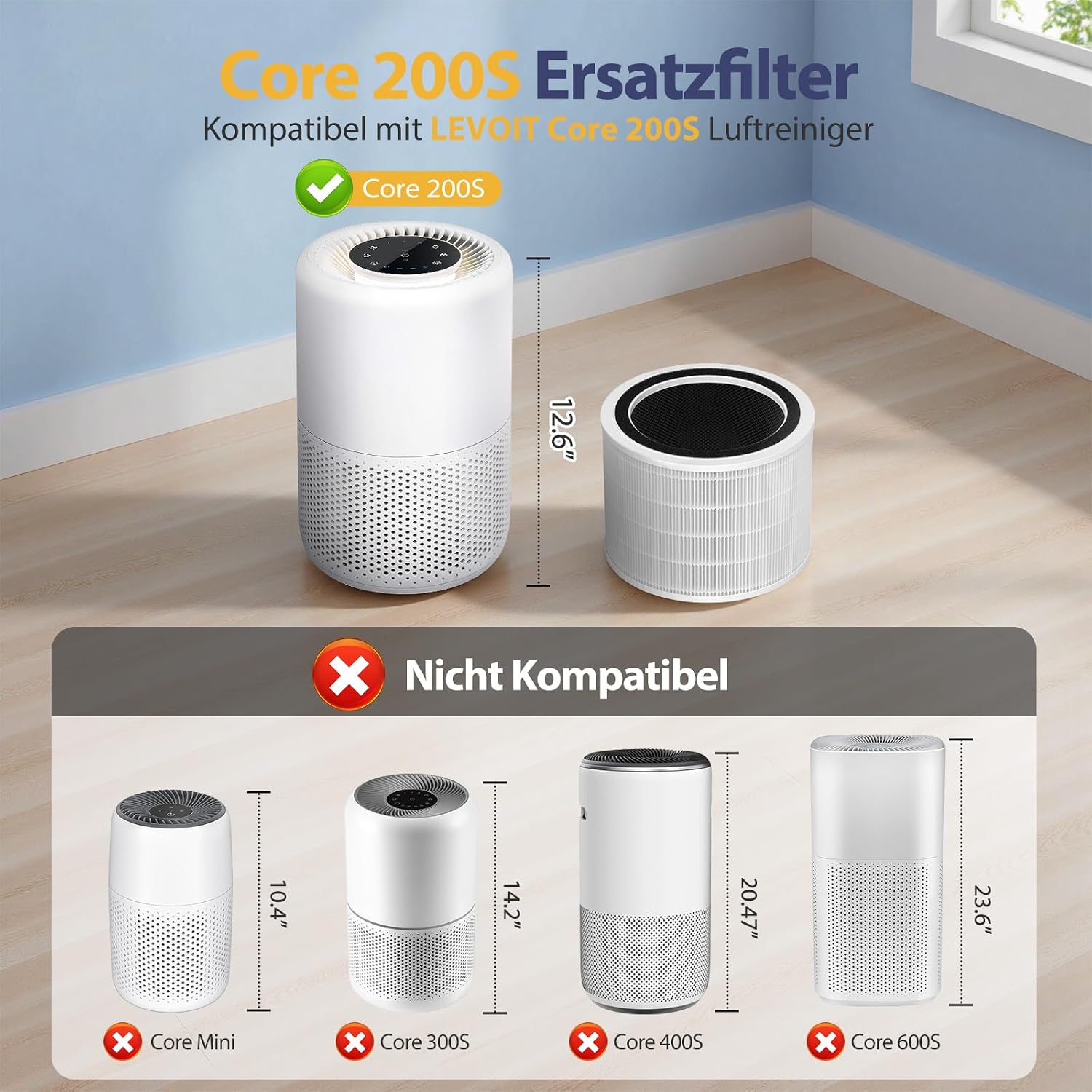 Detalle 2 de LEVOIT Core 200S Ersatzfilter 2er-Pack
