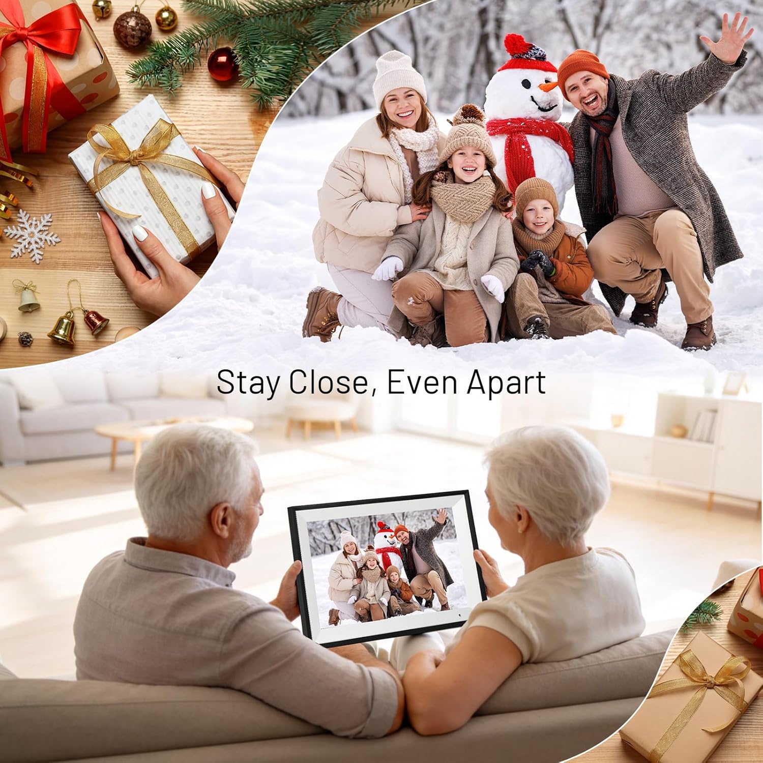 Thumbnail 6 de AEEZO Cadre photo numérique WiFi 10,1 pouces IPS (1280×800) 32 Go, mode sommeil, AiMOR