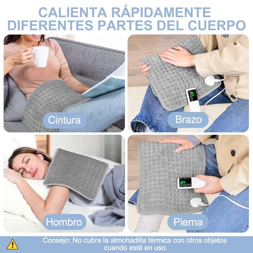Detalle de Manta Eléctrica Lumbar 75W UOHHBOE: Almohadilla con 9 niveles y 4 temporizadores