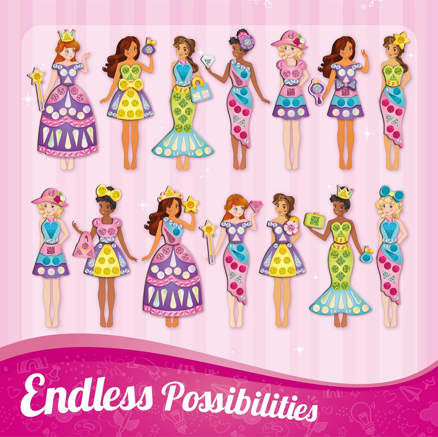 Thumbnail 5 de Imagimake DIY Magnetic Dress-Up Princess: 30-Piece Magnetic Dress-Up Set for Creative Play