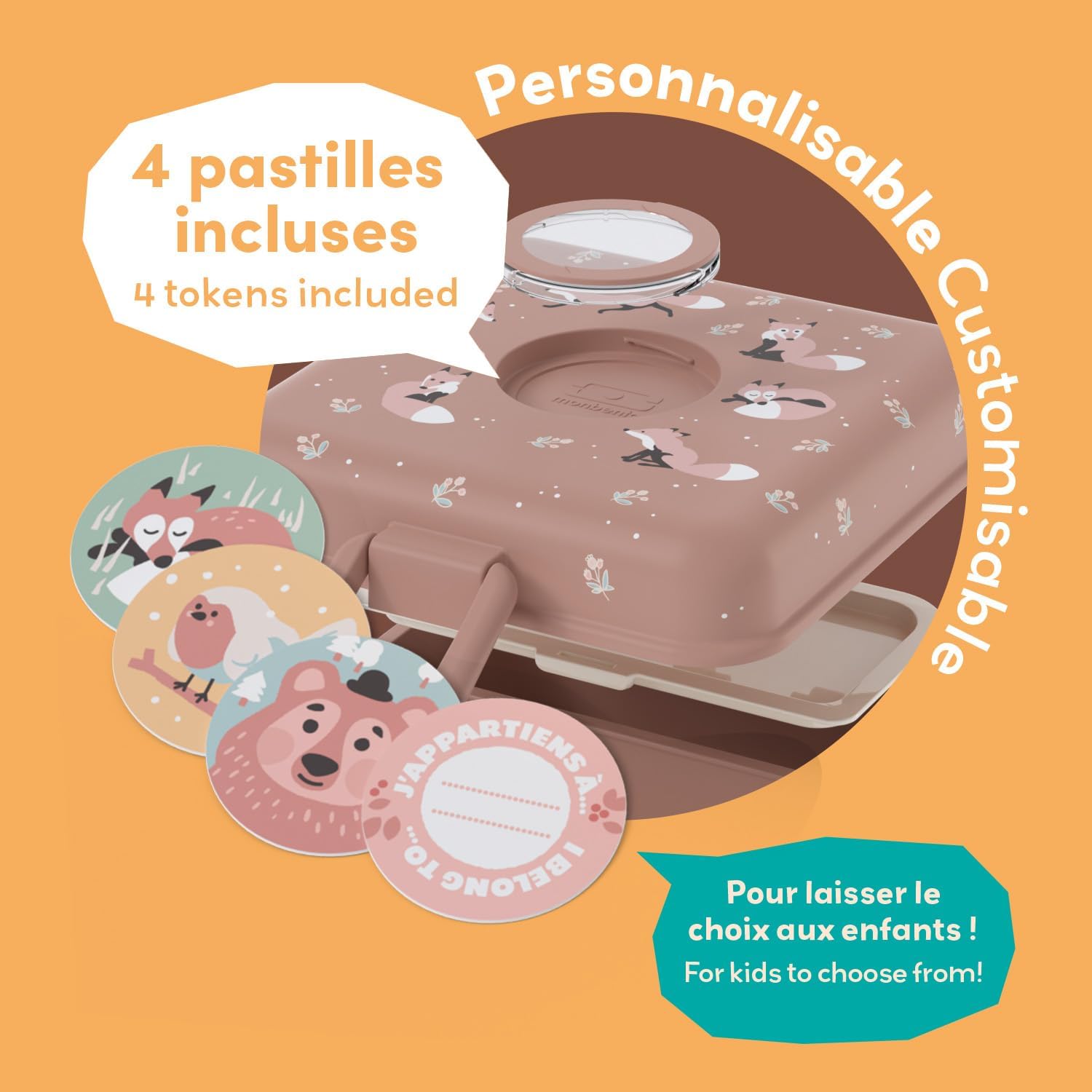 Thumbnail 3 de monbento Snacky cannella Fox: Porta pranzo per bambini con accessori e personalizzazione