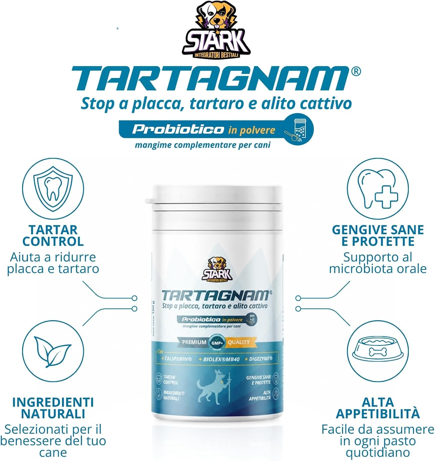 Detalle de Sciogli Tartaro Denti Cane 180g – Polvere Dentale 3-in-1 per Igiene Orale e Benessere di Gengive
