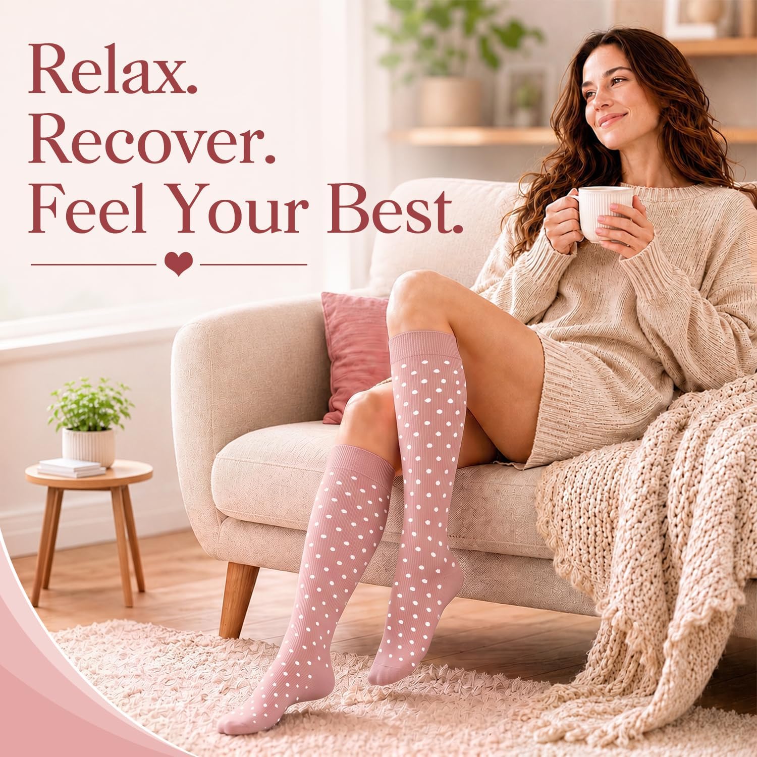 Detalle de Laite Hebe 4 Pairs Compression Socks for Women & Men (15-20 mmHg) — All-Day Support for Nurses, Runners, and Busy Hands