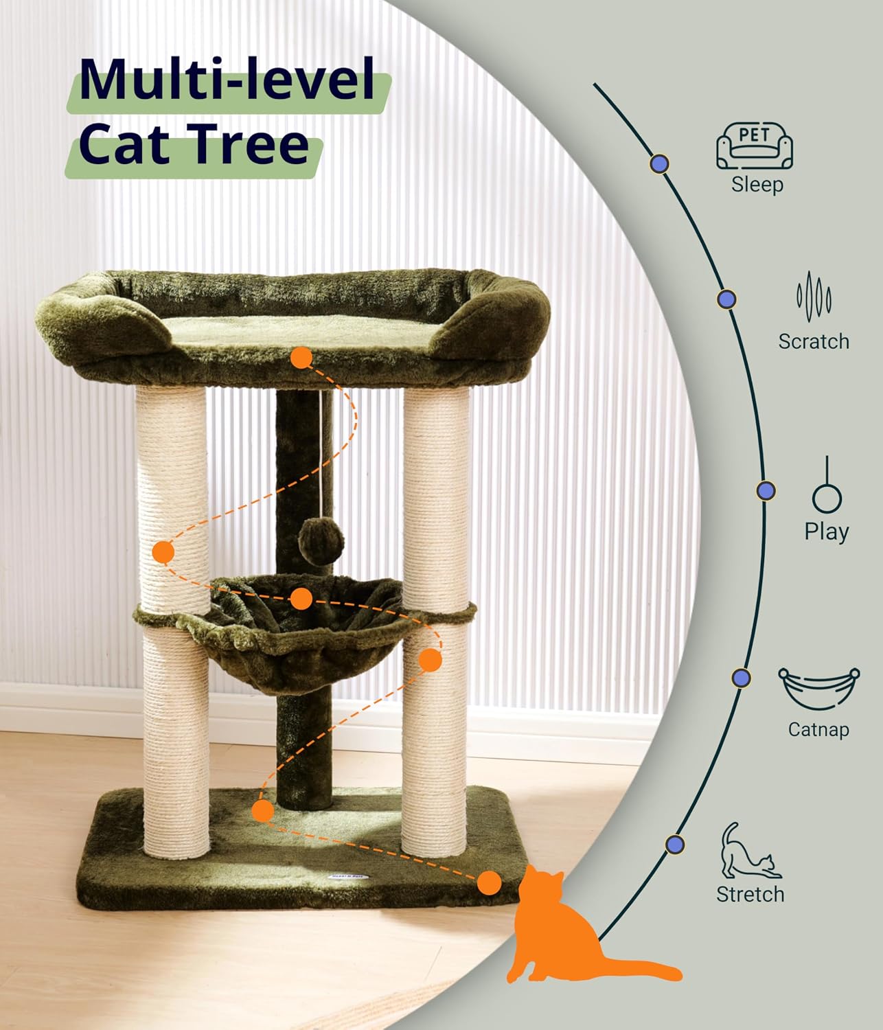 Thumbnail 3 de Happi N Pets 71CM Cat Tree Tower for Big Cats 🐱