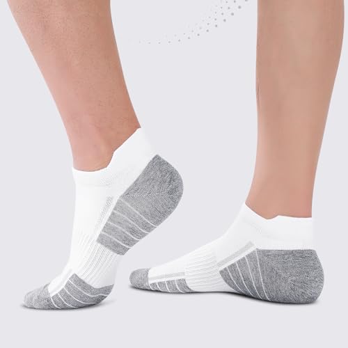 Thumbnail 1 de Effeet 10 pares de calcetines tobilleros de algodón transpirables para hombre y mujer (blanco 43-46)