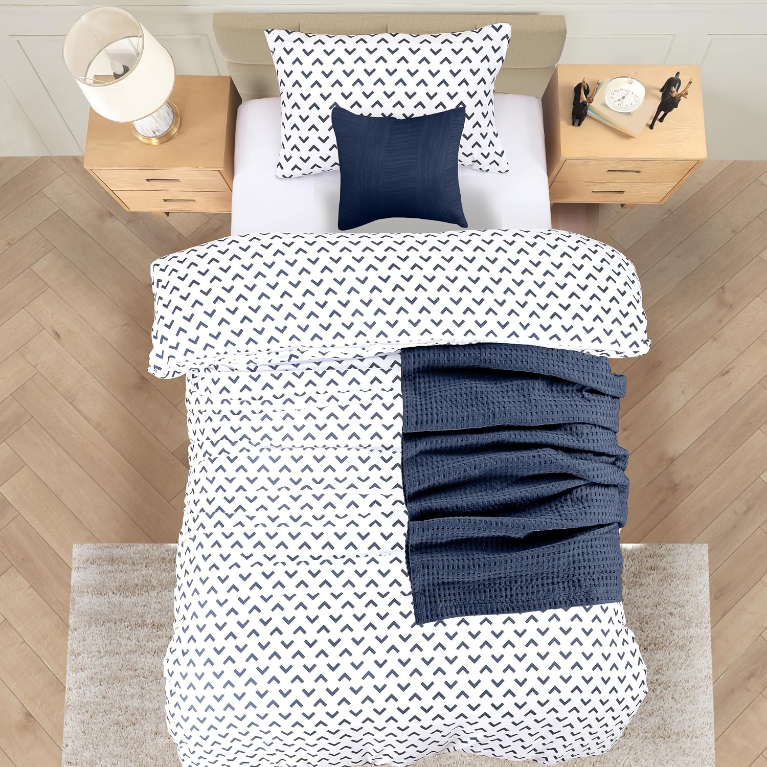 Detalle 2 de Utopia Bedding Navy Print Duvet Cover Set