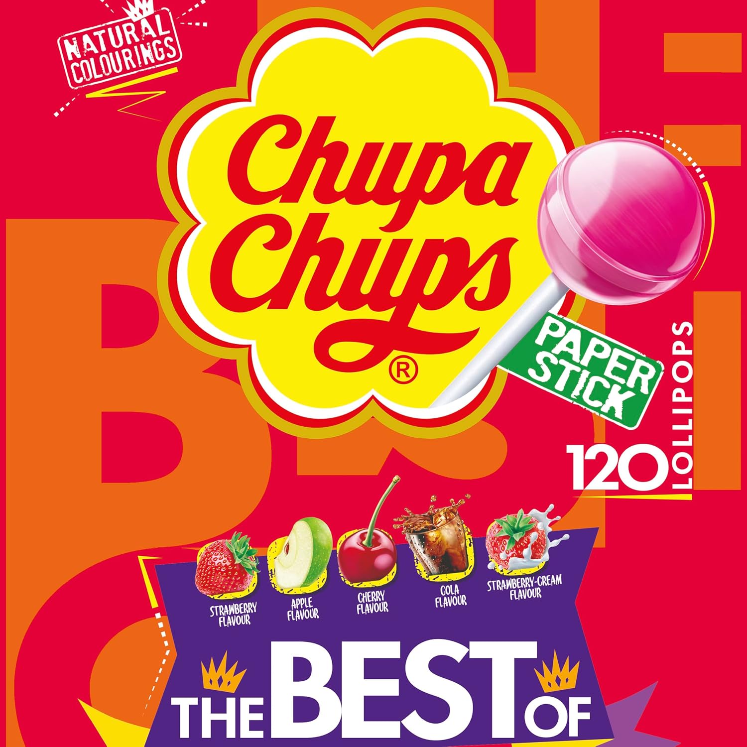 Detalle de Chupa Chups Best of Lollipop Beutel – 120 Lollis in 5 Geschmacksrichtungen