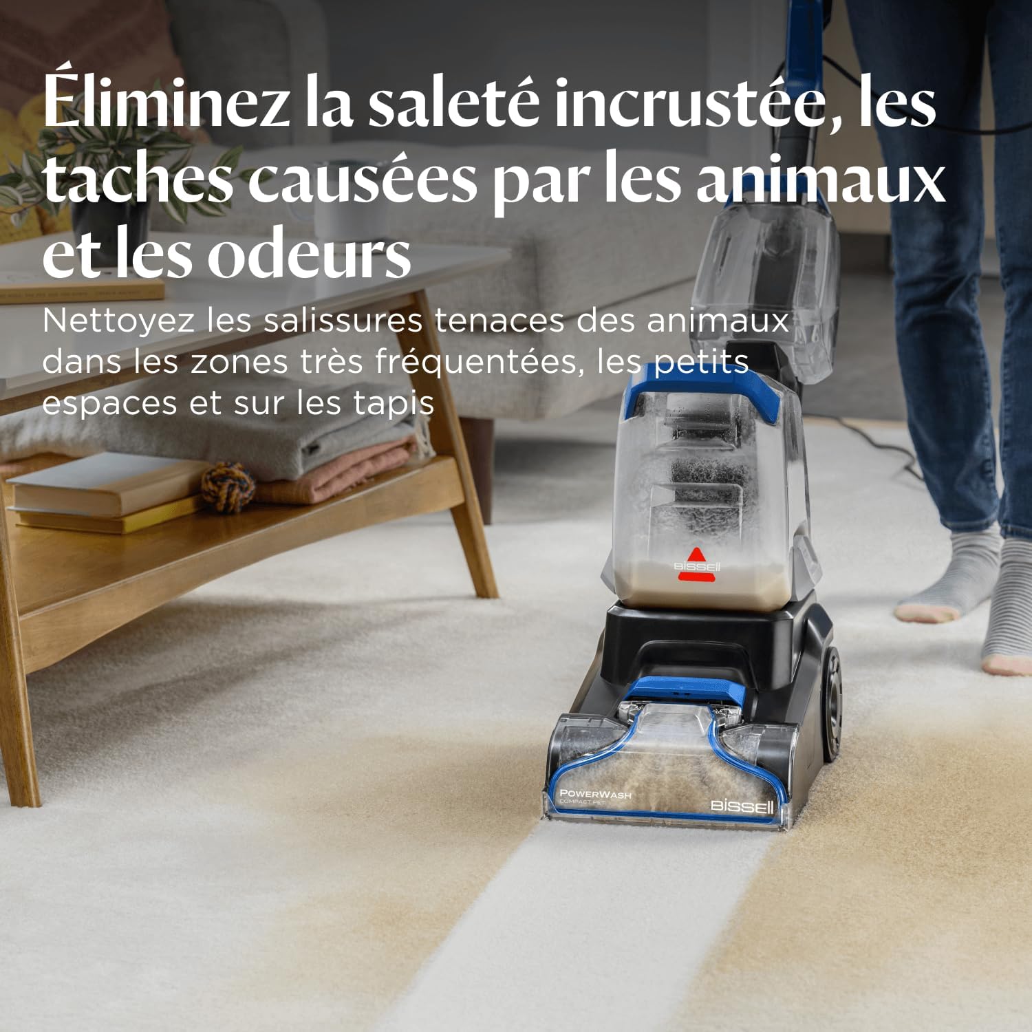 Detalle de BISSELL PowerWash Compact Pet 4058N, shampouineuse pour taches et odeurs d’animaux (600W)