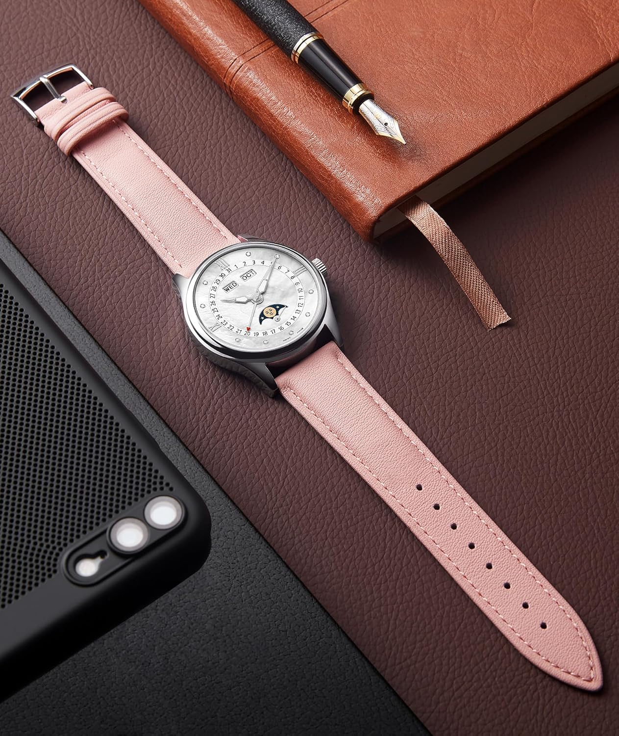 Thumbnail 3 de BINLUN Leather Watch Strap 12–22mm | Quick Release Calfskin Replacement Band