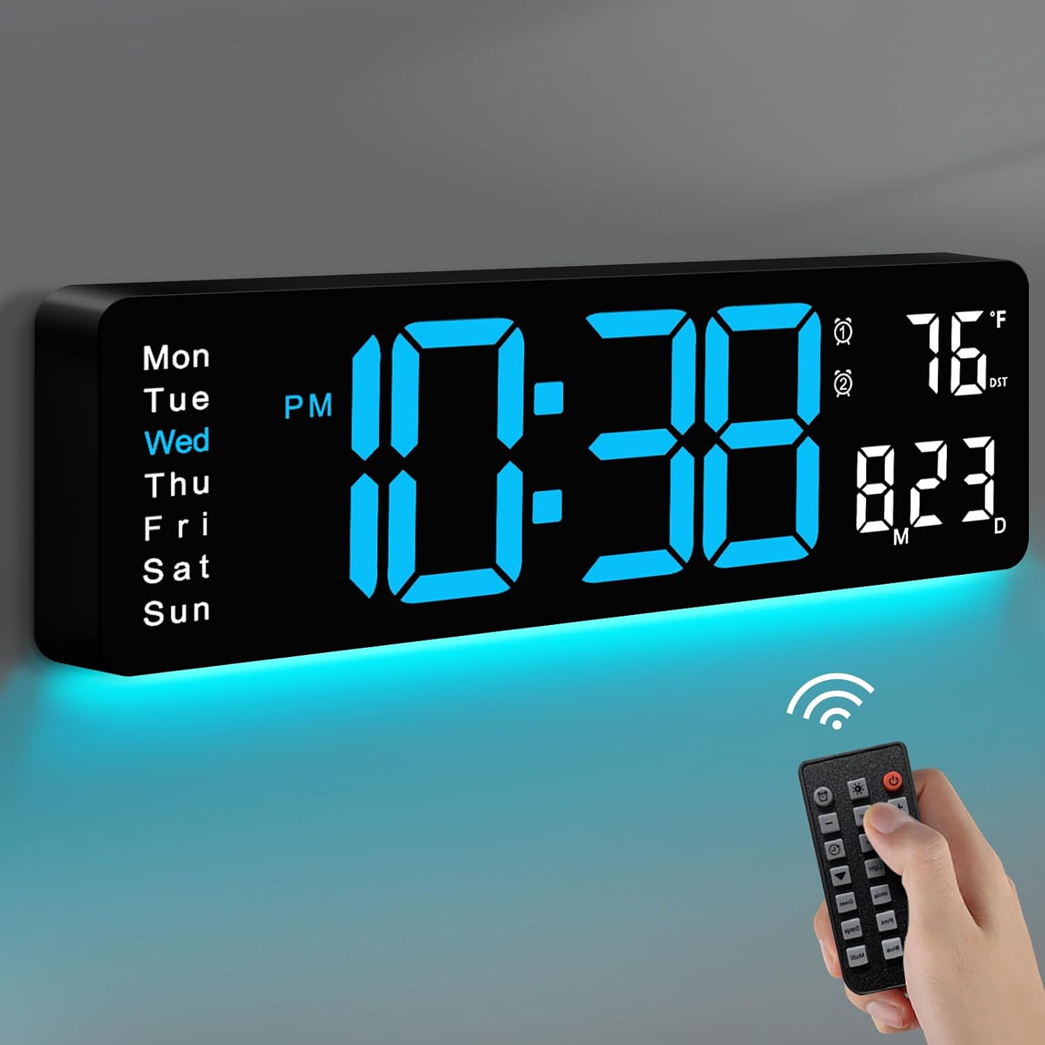 Detalle de MASHI Digital Wall Clock, 16-inch