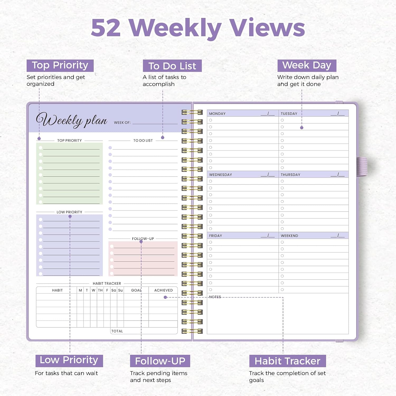 Detalle de Umriox A4 undated weekly planner