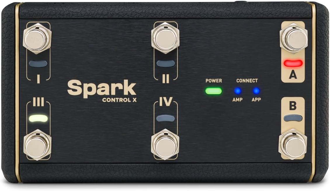 Detalle de Positive Grid Spark Control X draadloze voetschakelaar met 6 schakelaars